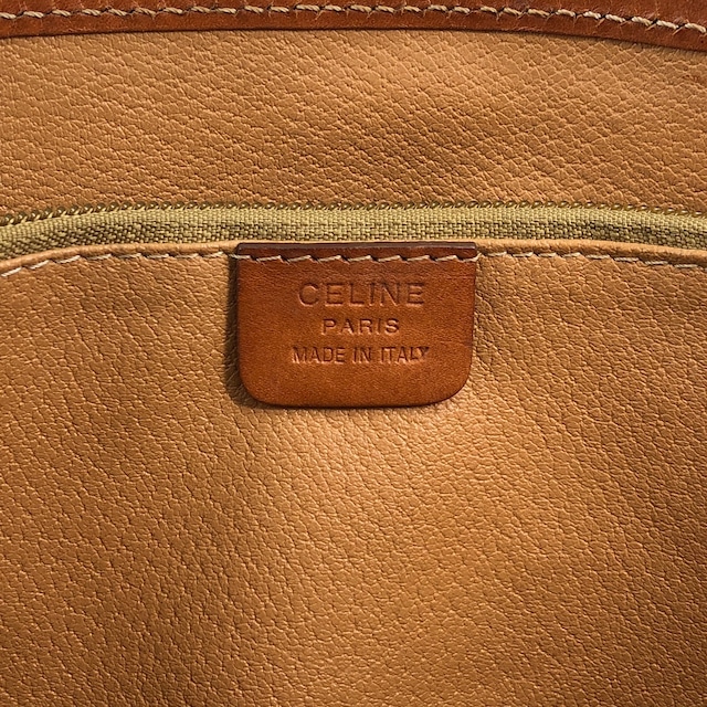 CELINE セリーヌ マカダム ハンドバッグ ブラウン ブラゾン型押し PVC トートバッグ vintage ヴィンテージ オールド rfx5gg