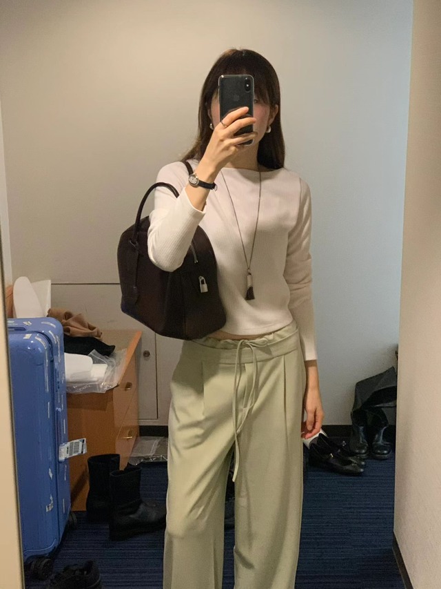 (OUNCE) boat neck rib tee / 2color