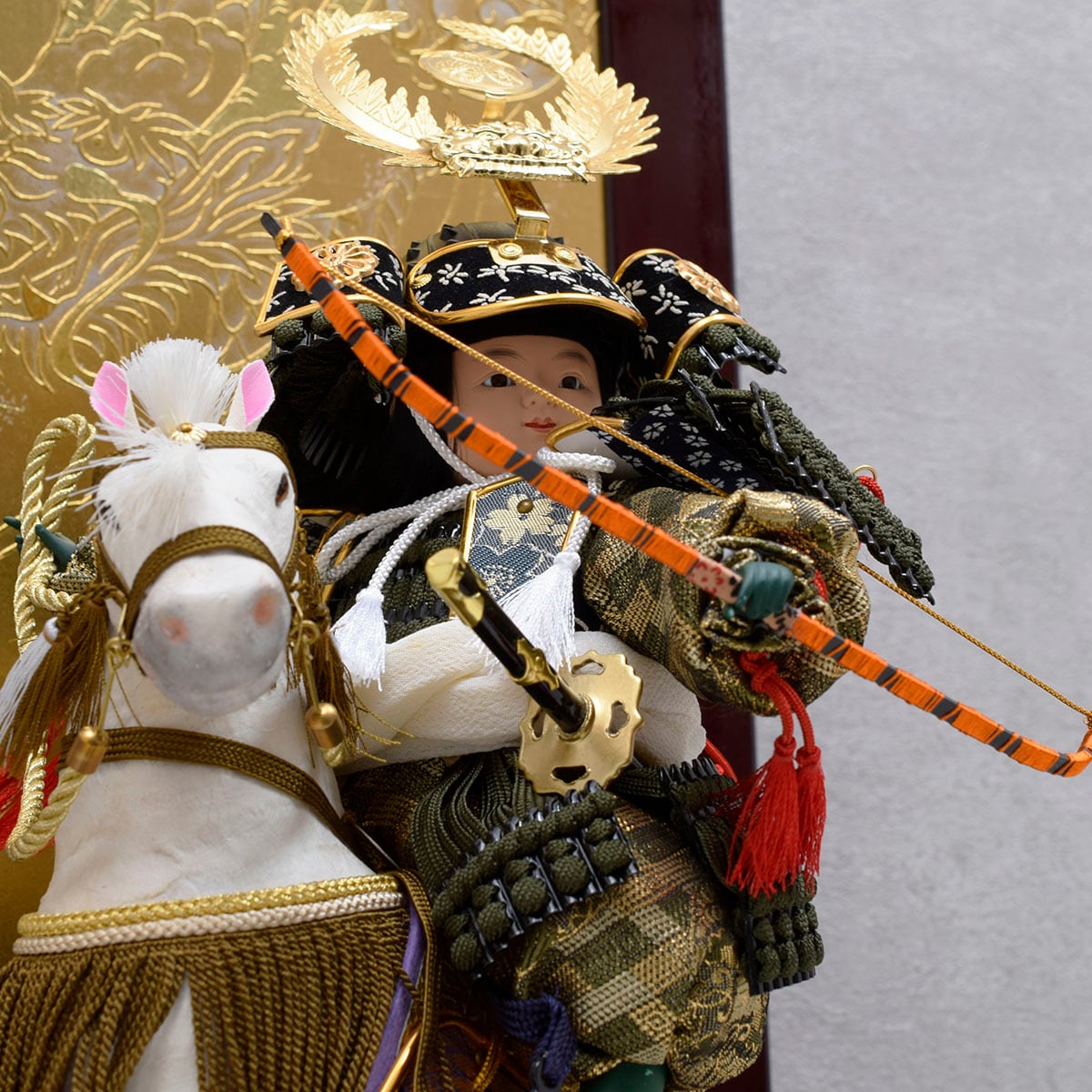 即決「武者C-359」五月人形・武者人形・大将飾り.蒔絵〝五〟 武者