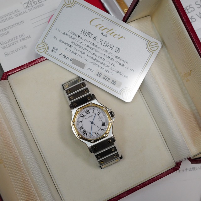 永久保証書付き カルティエ サントスオクタゴン LM  コンビ 自動巻き コンプリートサービス済み gallery image 1
