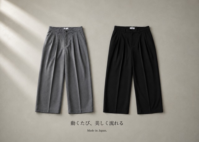 【KV-616】Premium Drape Two-tuck Straight Slacks
