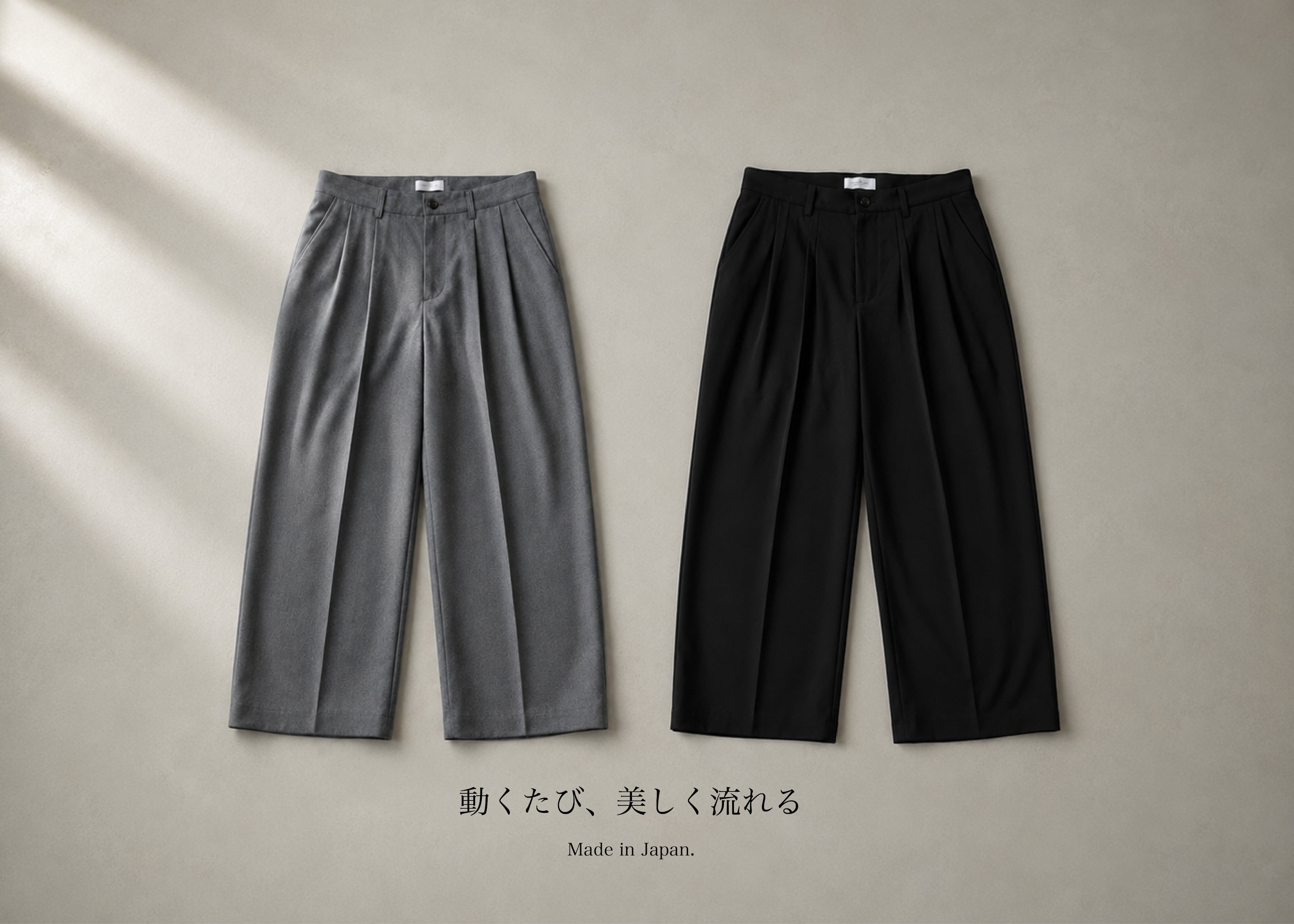 【KV-616】Premium Drape Two-tuck Straight Slacks