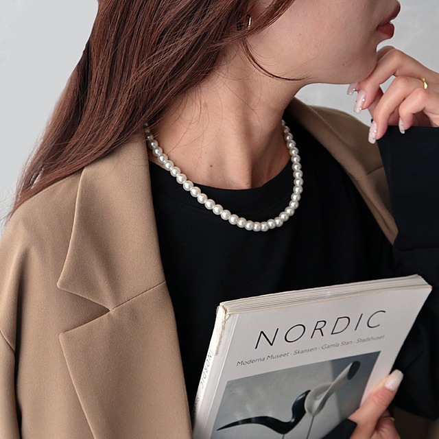 （Y）【１２月下旬】シンプルパールネックレス