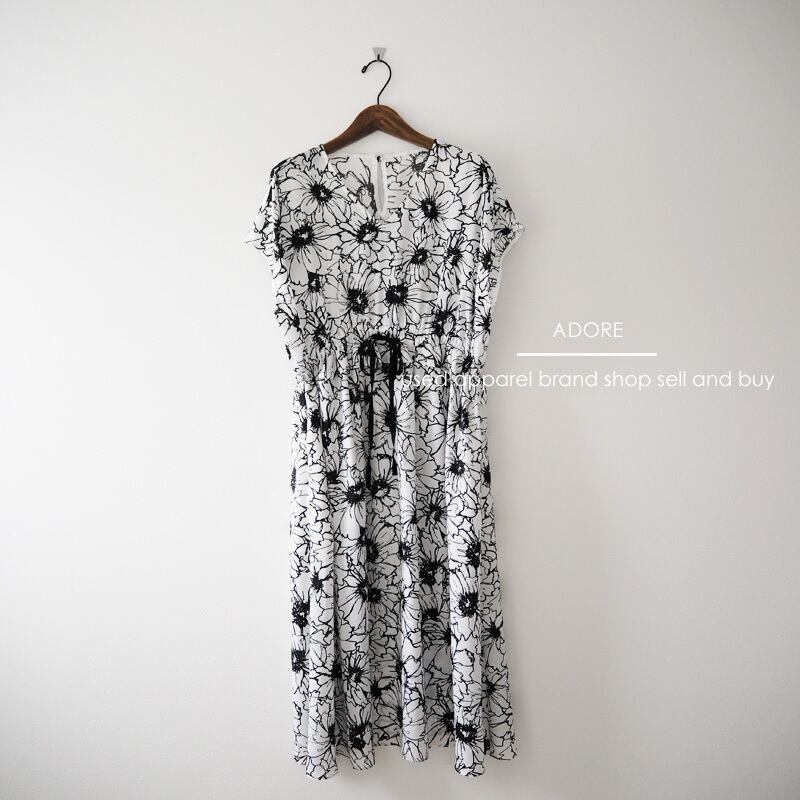 ADORE アドーア フラワープリント ワンピース 白