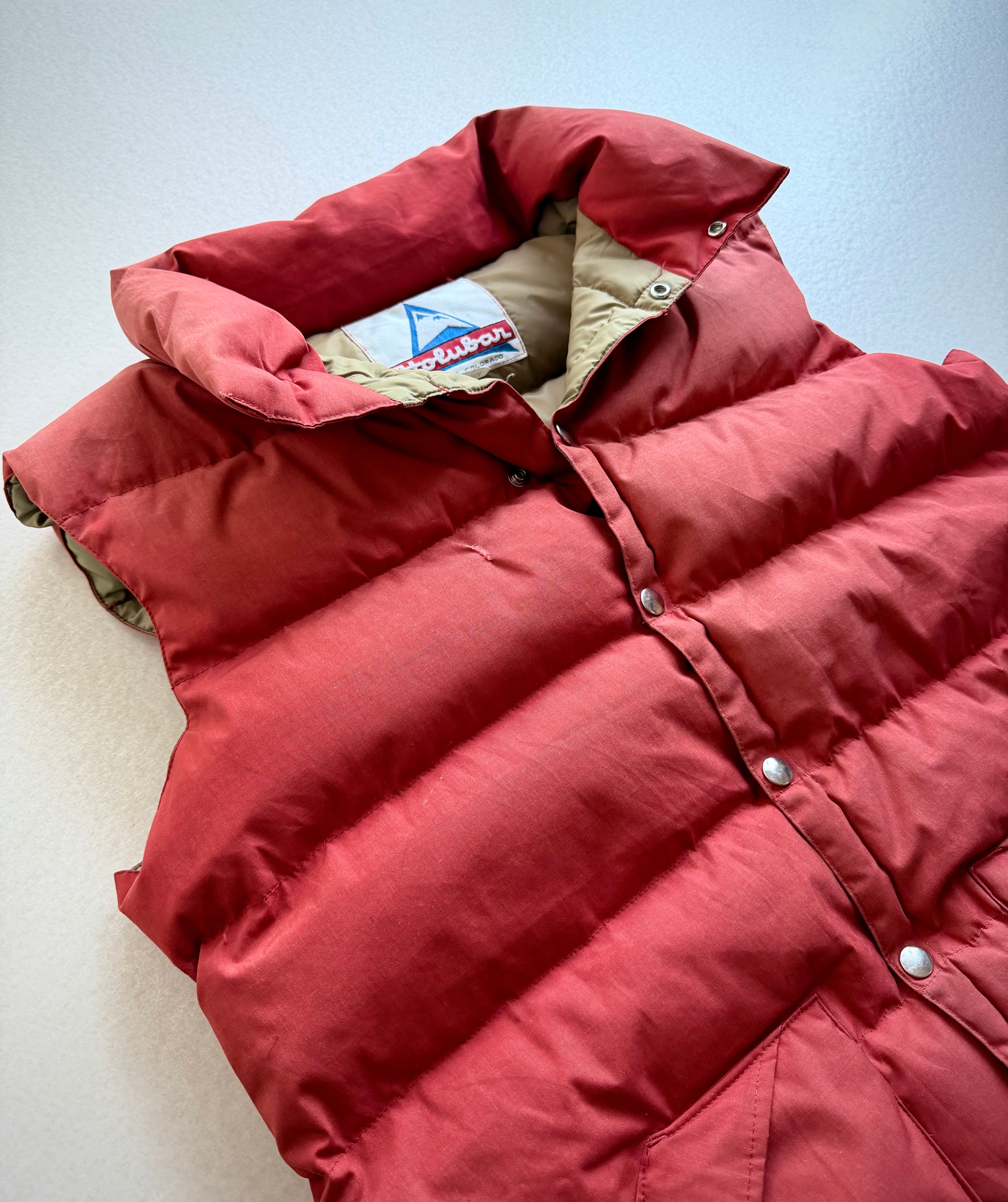 70s Special vintage ダウン holubar USA 70s “ HOLUBAR ” DOWN VEST BRICK RED OLD VINTAGE 1970s ホルバー