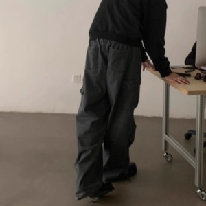 フラップポケットワイドワークパンツ　0888