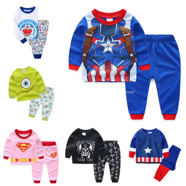 90 130 ルームウェア パジャマ 長袖 2点セット キャラクター スーパーヒーロー 長袖 女の子 カジュアル 男の子 女の子 韓国子供服 子供服 キッズ Q Toworld キュートワールド 子供服