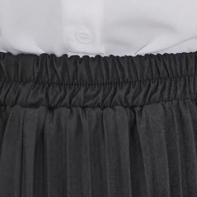 Asymmetric design high-waist flare midi skirt C0851