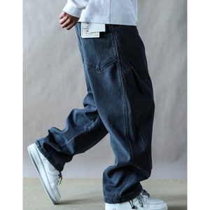 Wide silhouette design pants C4017
