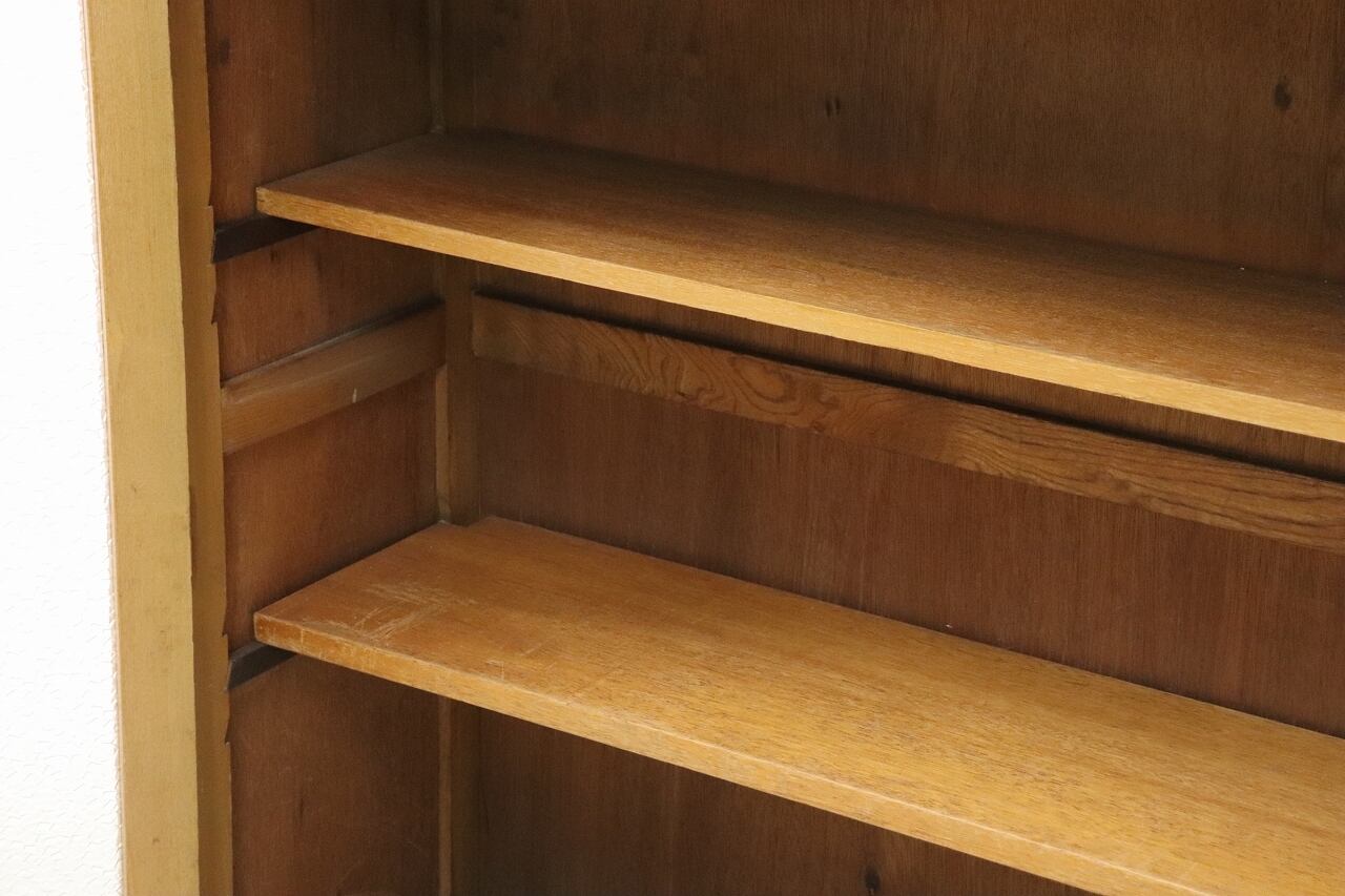 沼津店】レトロ ダイヤガラス 本箱 食器棚 書庫 戸棚 収納 モール