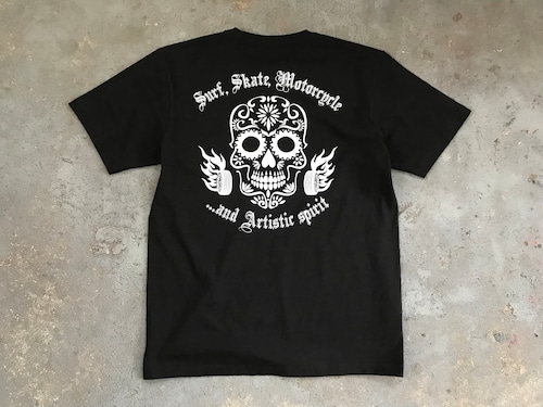 2023SS AFTER DARK "Calavera" 7.1oz USA cotton T-shirt【CHARCOAL BLACK】