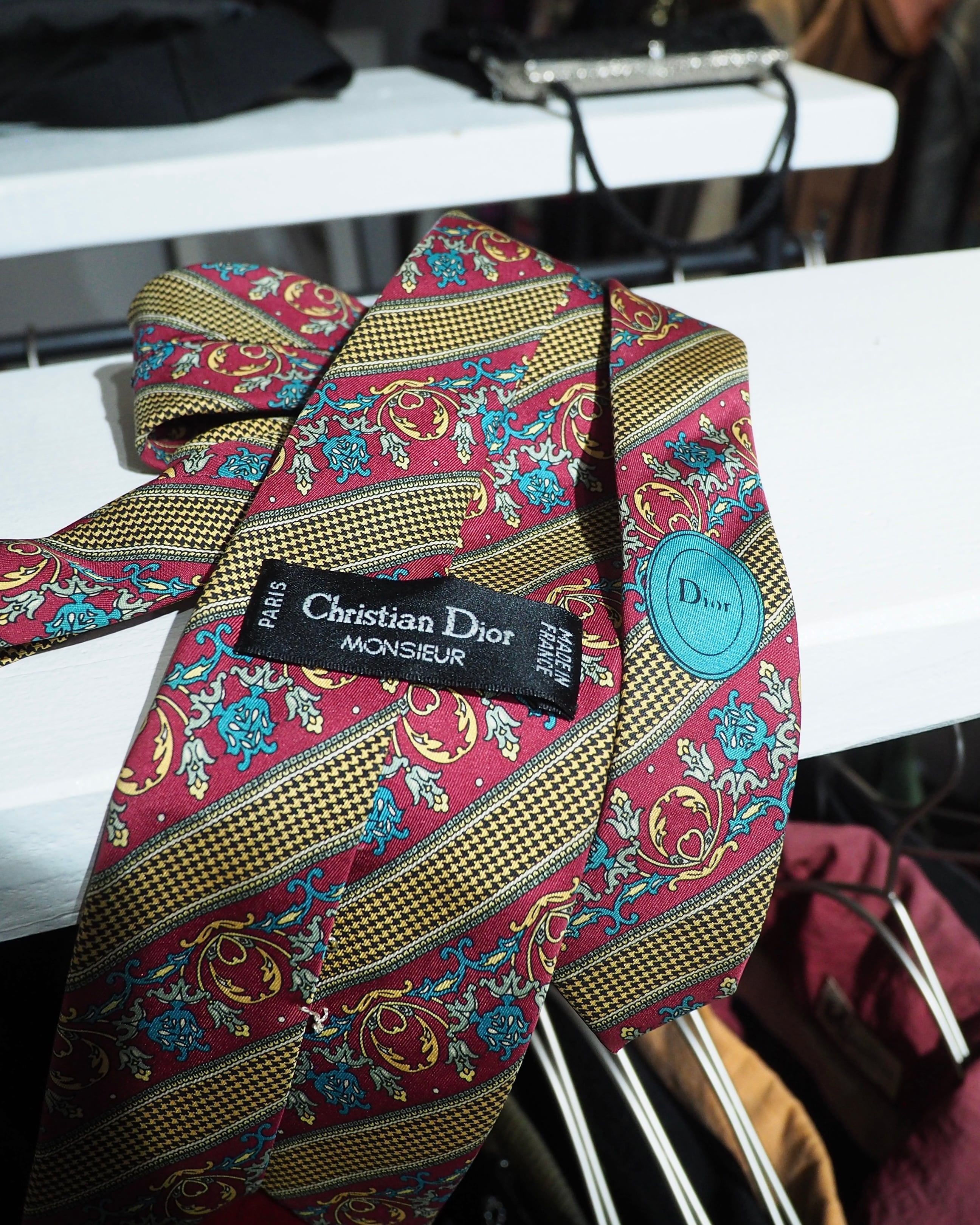 " Old Christian Dior " vintage silk Tie (made in France)