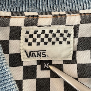 【VANS】デニムジャケット 刺繍ロゴ バックプリント Off The Wall フルジップ us古着