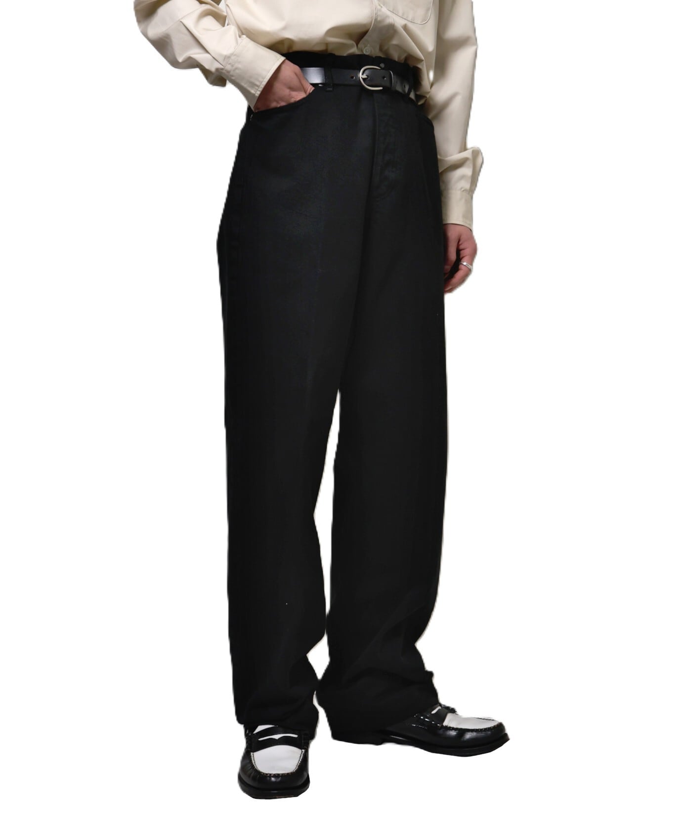TANAKA / ST-2 THE JEAN TROUSERS (OVERDYE BLACK) | AfterSchool