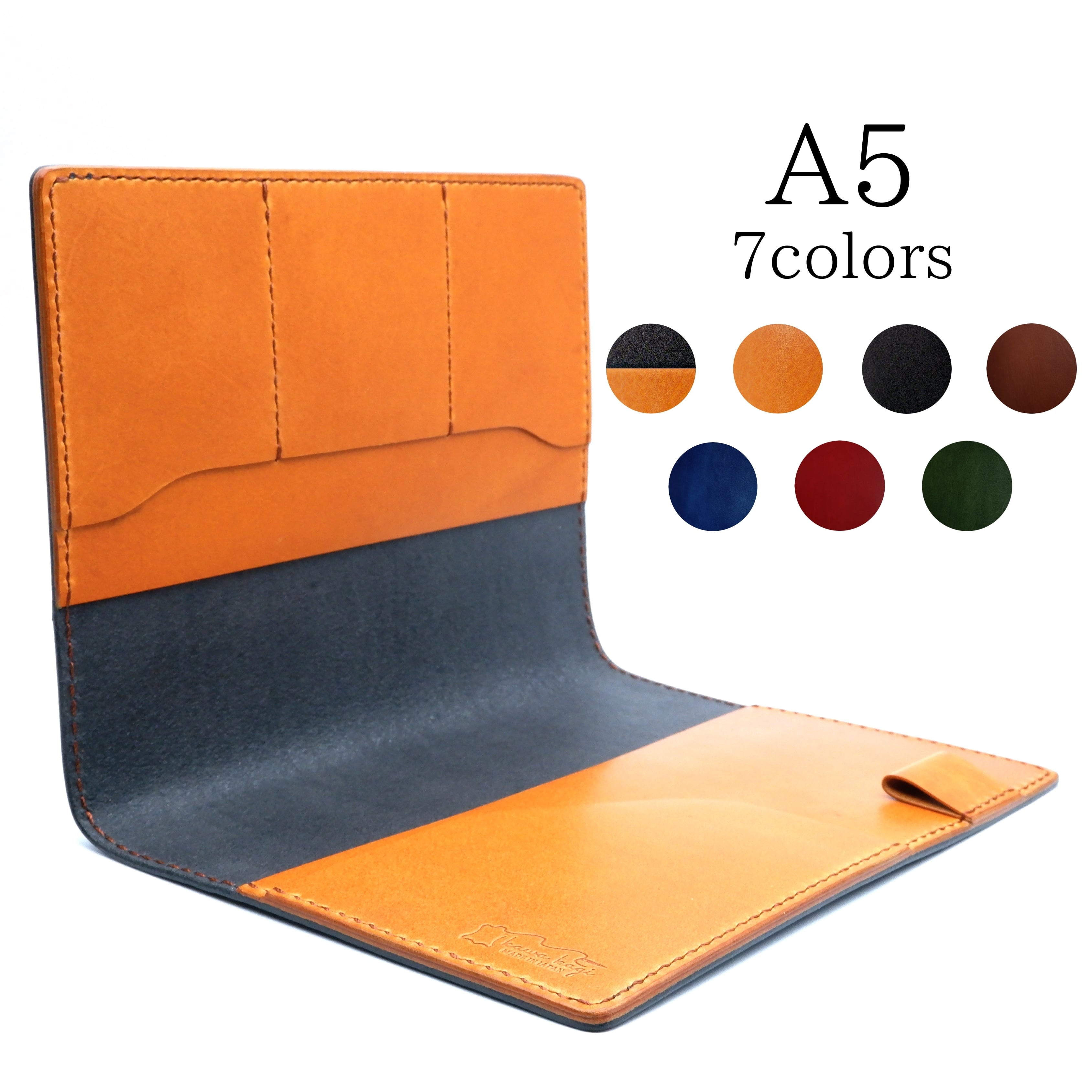 A5 手帳カバー 自分仕様にカスタマイズ 本革 ピット鞣し ホルダー選択可 日本製 | kawakagi