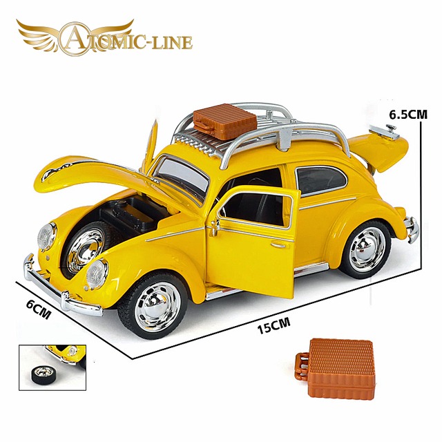 フォルクスワーゲン Beetle ビートル 1/32 ミニカー 全4色 ライト点灯 エンジンサウンド 合金モデル 模型 ジオラマ