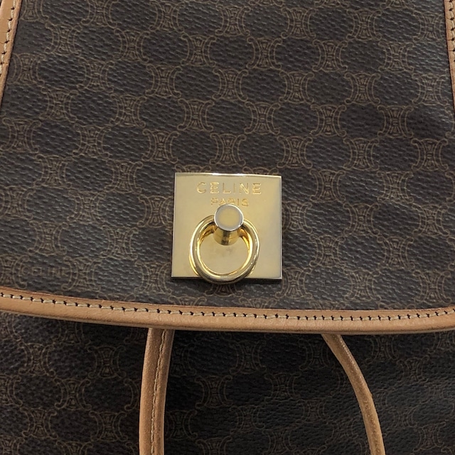 CELINE セリーヌ マカダム バックパック ブラウン ガンチーニ PVC vintage ヴィンテージ オールド jgndep