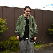 Leh(レー)GANKO別注×damage waffle L/S sweater コーディネート