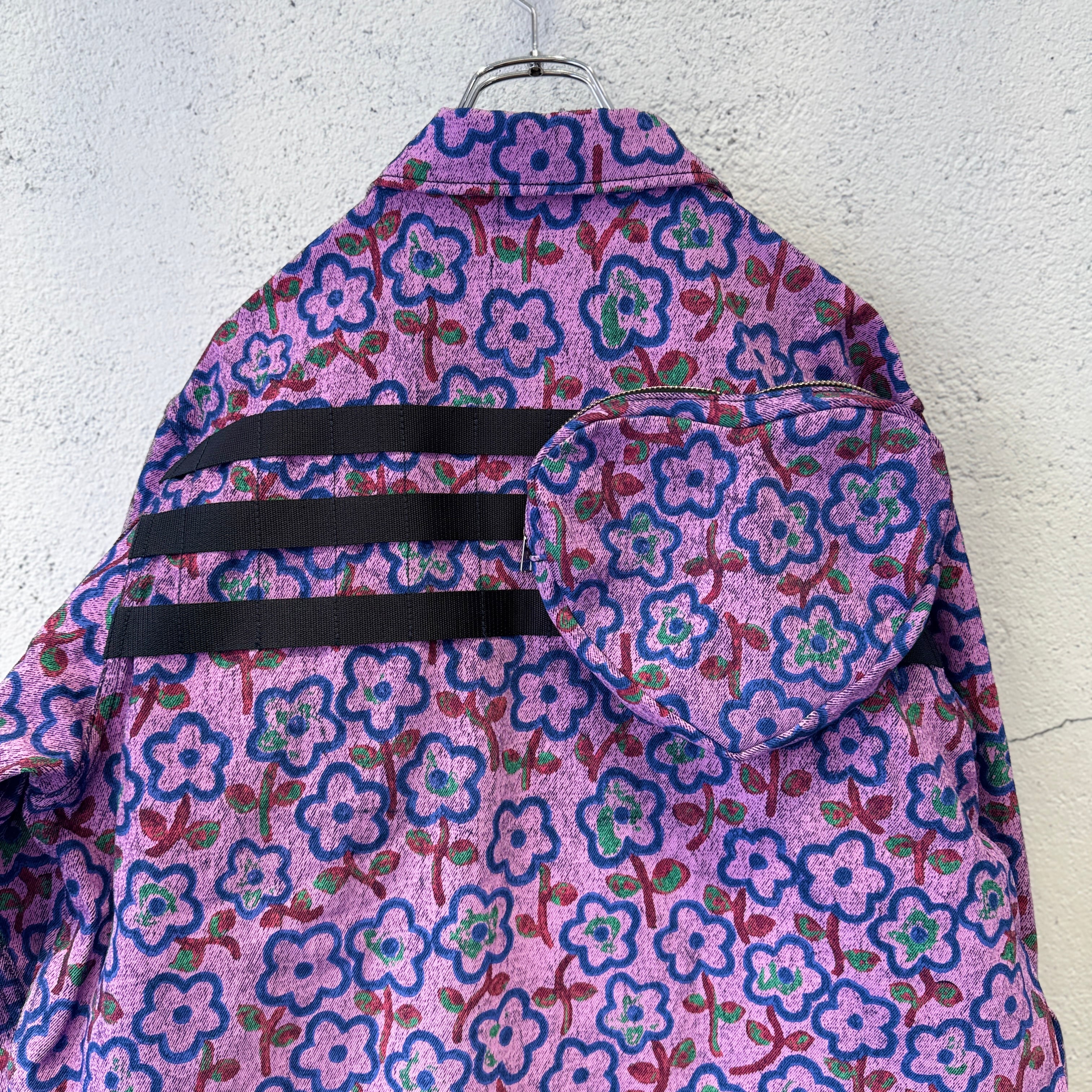 【希少】NITEKLUB 2WAY 花柄 総柄 ジャケットWALDES 44 KIDILL / FLOWER DENIM POUCH JACKET / PINK FLOWER | ふぁいん