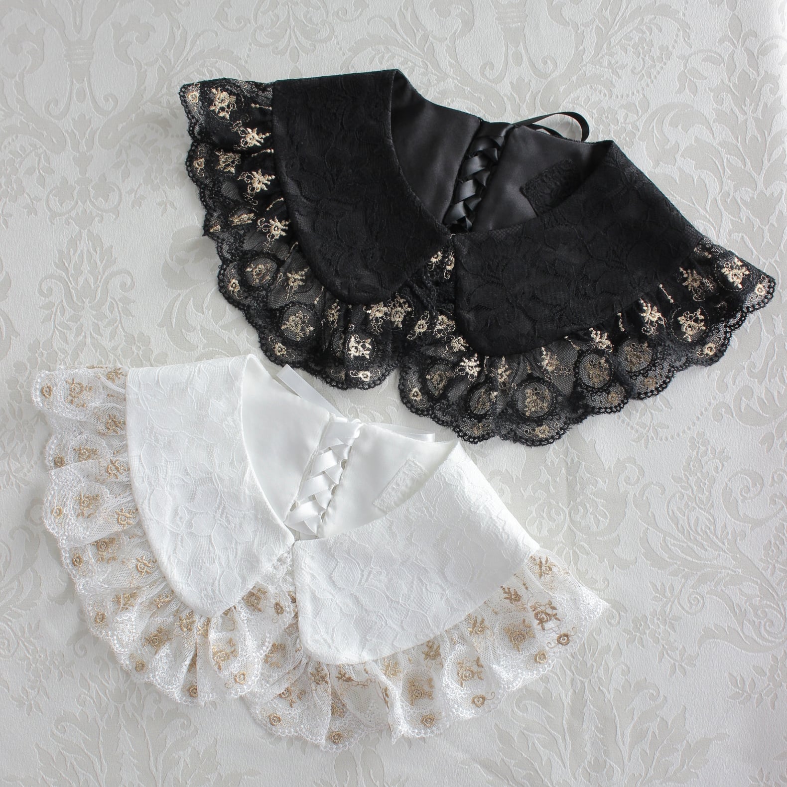 付け襟／lace lace-up collar (gold embroidery) | Eden;
