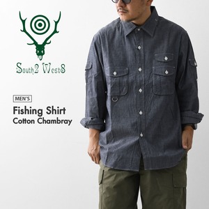 SOUTH2 WEST8 [サウスツーウエストエイト] Fishing Shirt - Cotton Chambray [RW604] フィッシングシャツ・コットンシャンブレー・ワークシャツ・シャンブレーシャツ・アウトドア・タウンユース・ヴィンテージスタイル・MEN'S [2025AW]