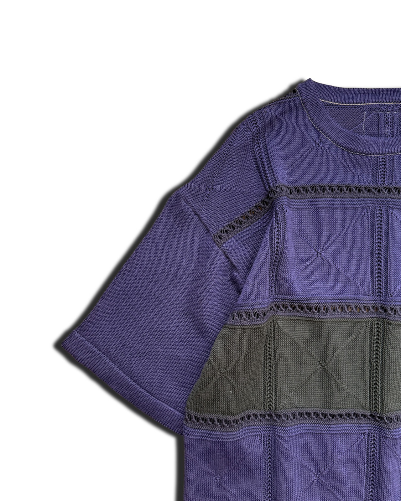 【数量限定販売 】紫染めニットTシャツ Grape