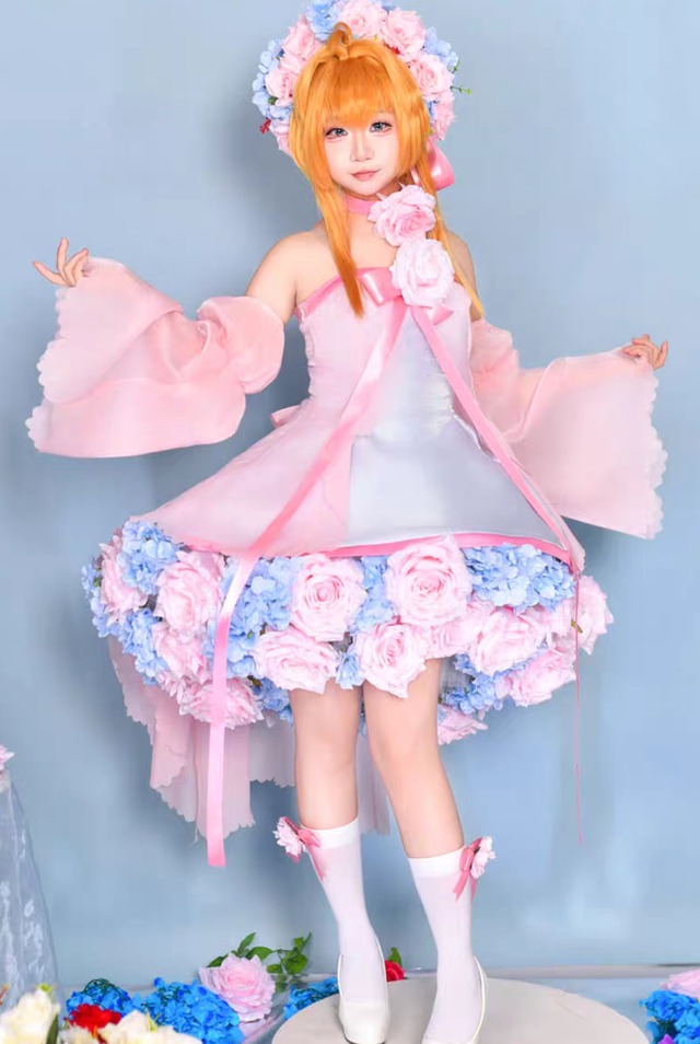木之本桜　コスプレウィッグ衣装 カードキャプターさくら 風 木之本 桜 コスプレ衣装 ウィッグ cosplay