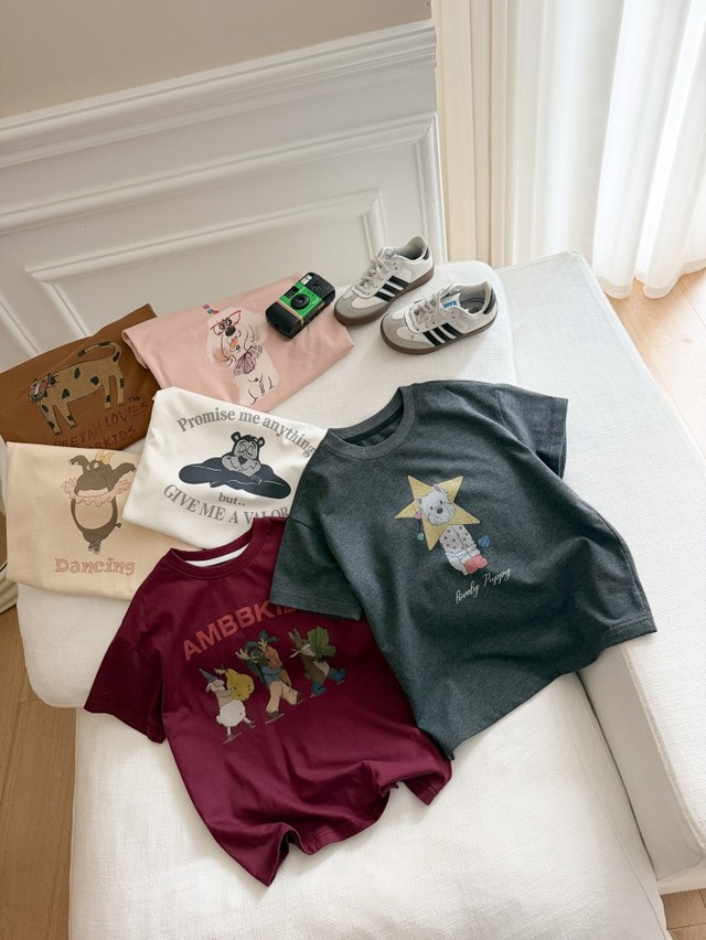 【KID】アニマルグラフィックコットン半袖Tシャツ - 15