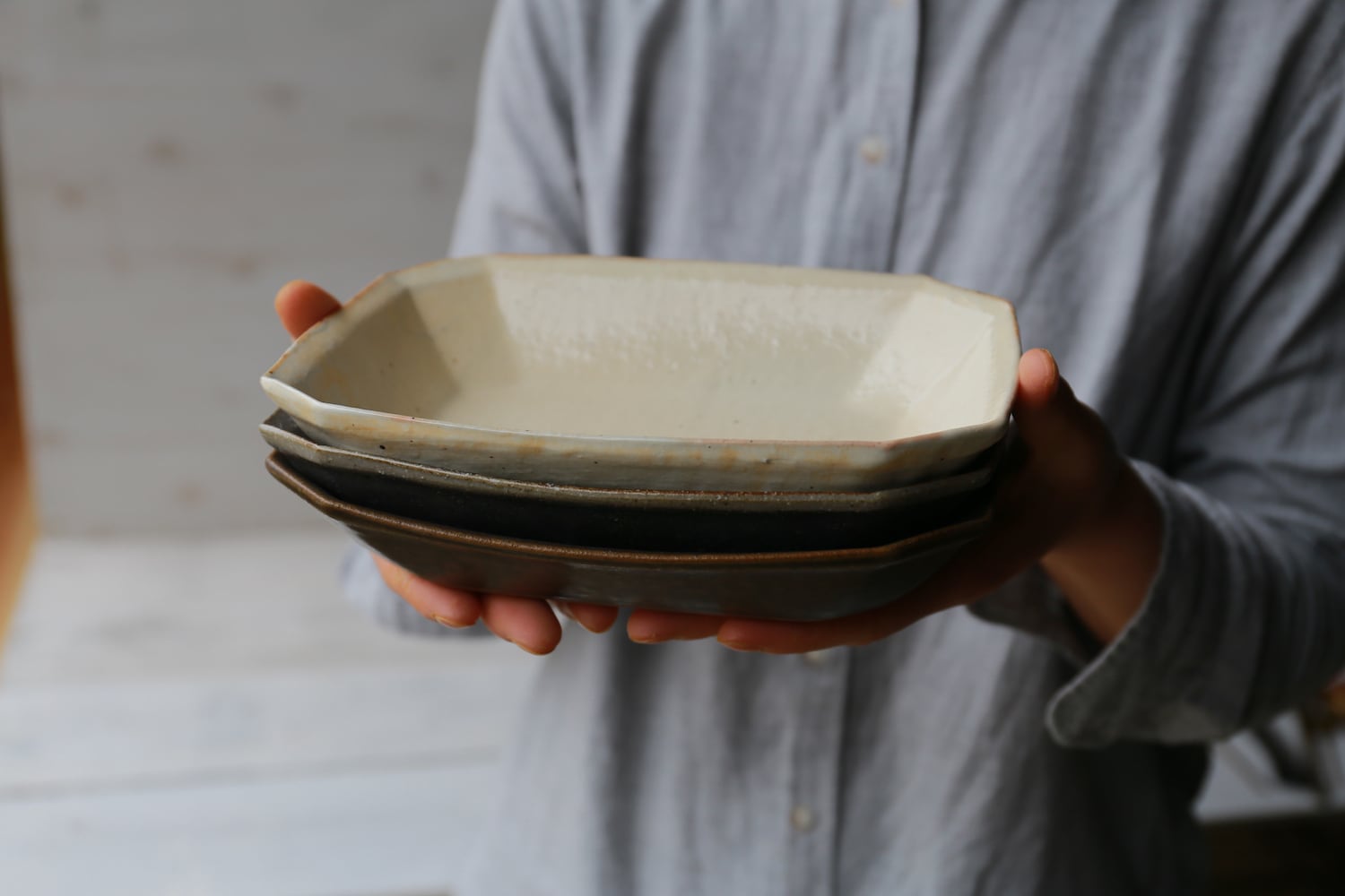 鉄散 八角深鉢 小 | 古谷製陶所