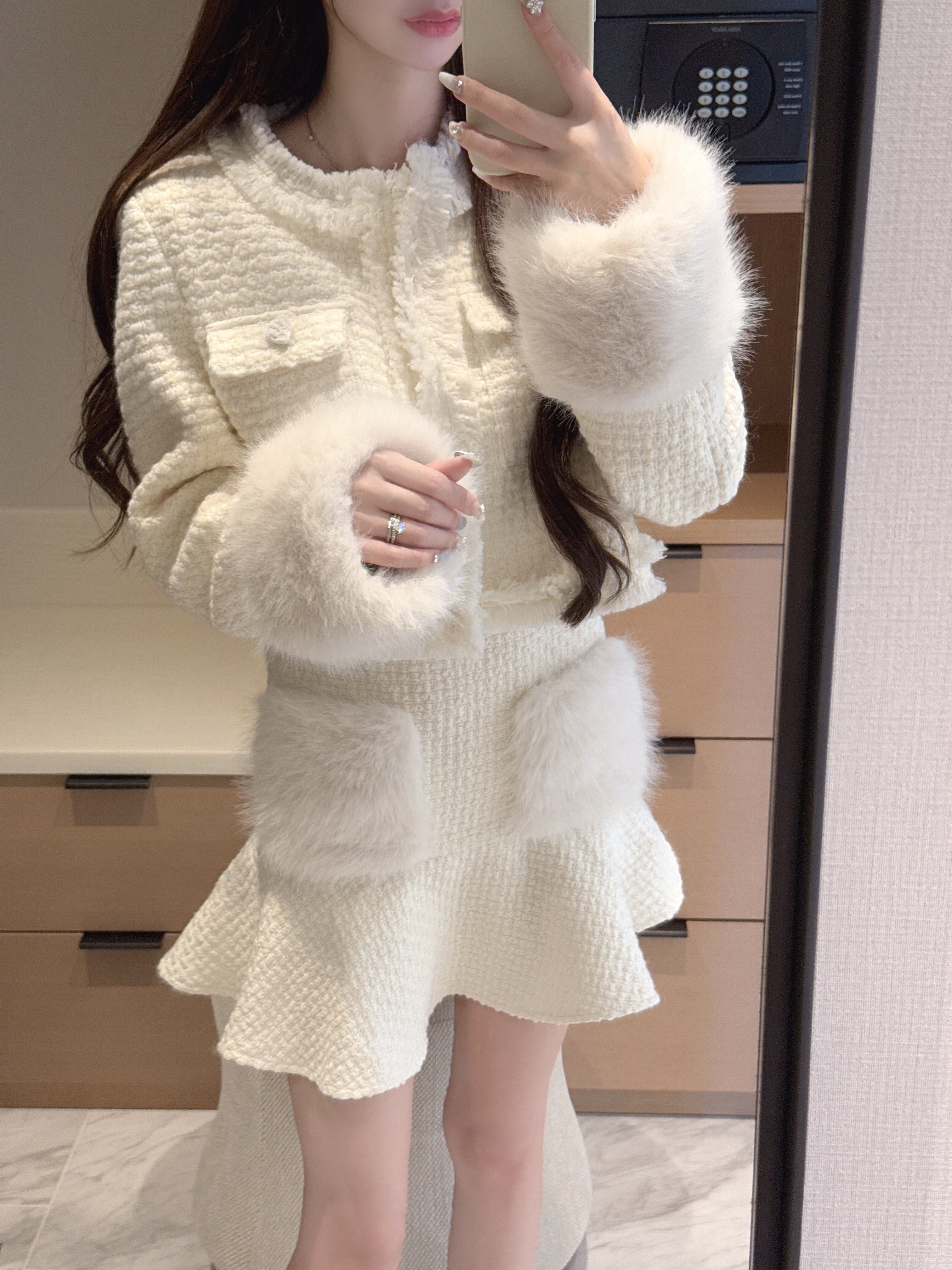 feather ribbon op + cardigan