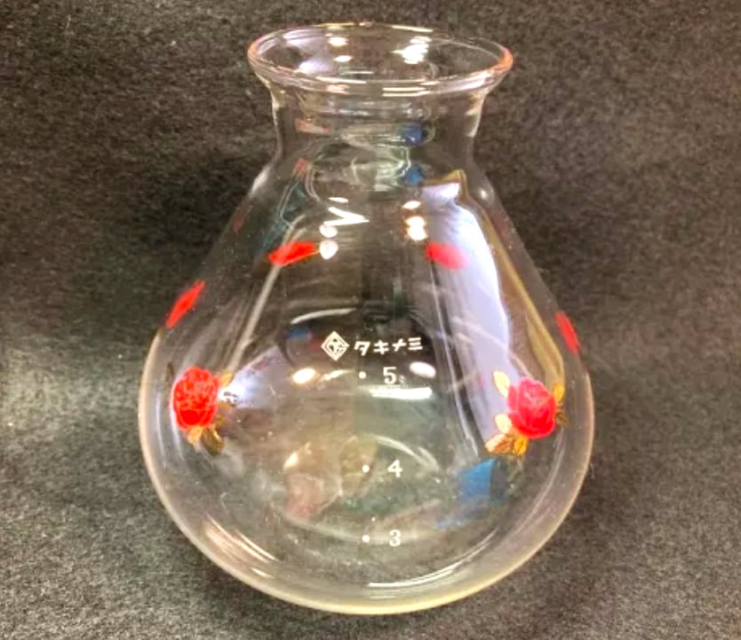 ガラスの水差し｜バラ模様 『タキナミ（瀧波硝子）』製 昭和レトロ