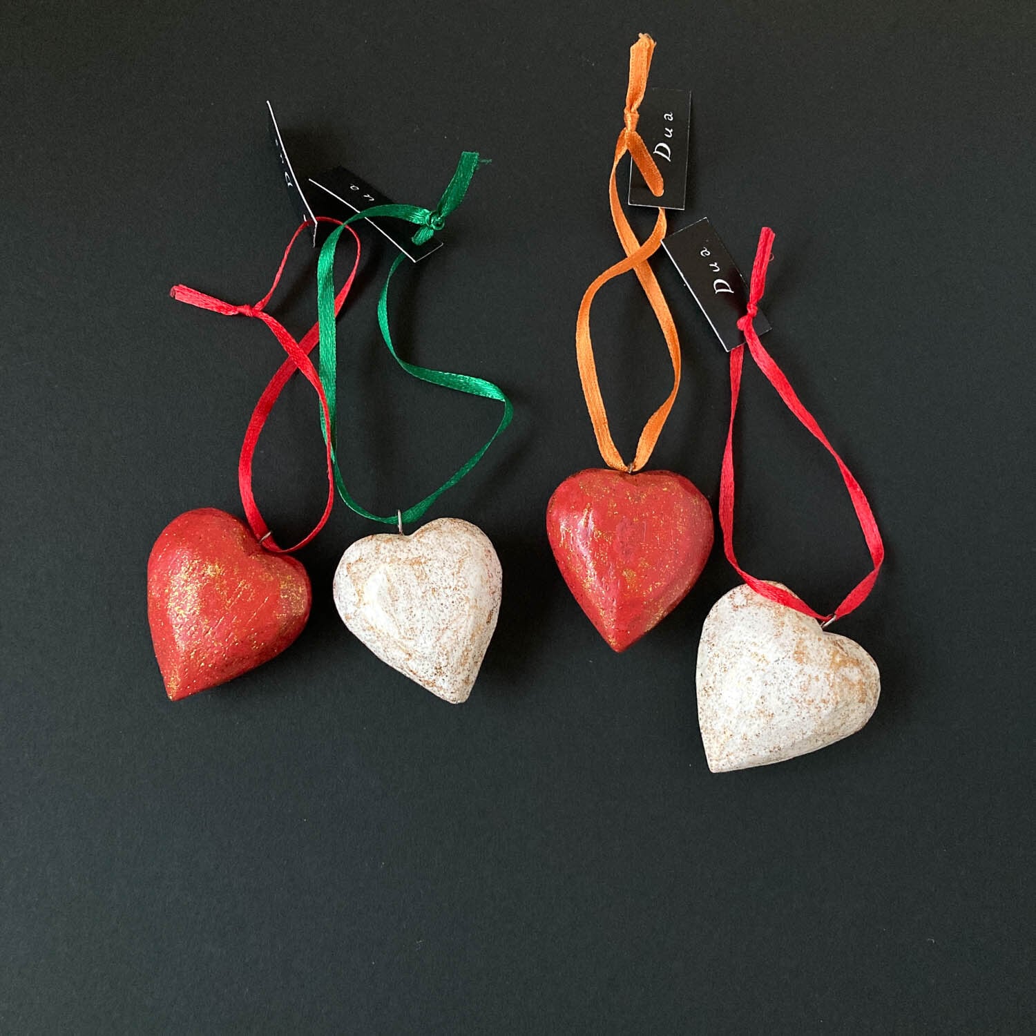 マーブルハートといろいろビーズのじゃらじゃらヘアゴム | Dua