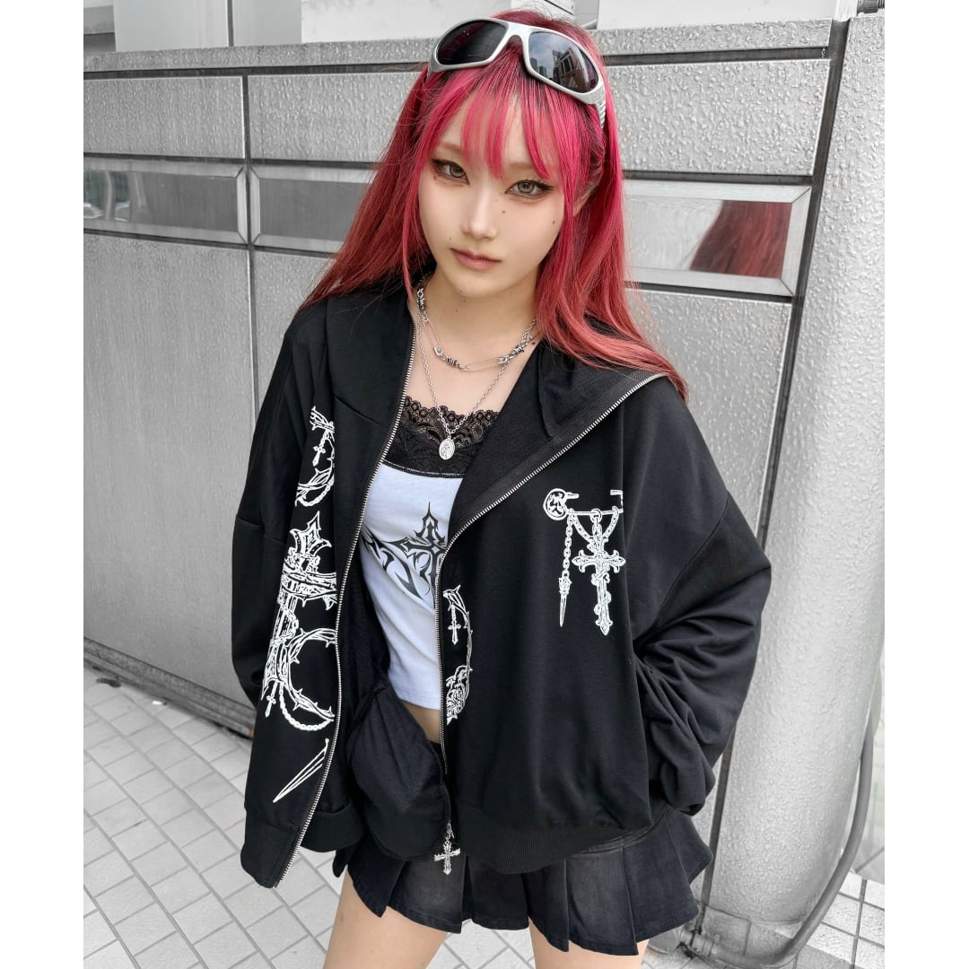 DimMoire　Crush x PO　トレーナーワンピース　地雷系　サブカル 正規品 新品 Lサイズ CODE NURSECOREワンピース【白】 地雷系 サブカル