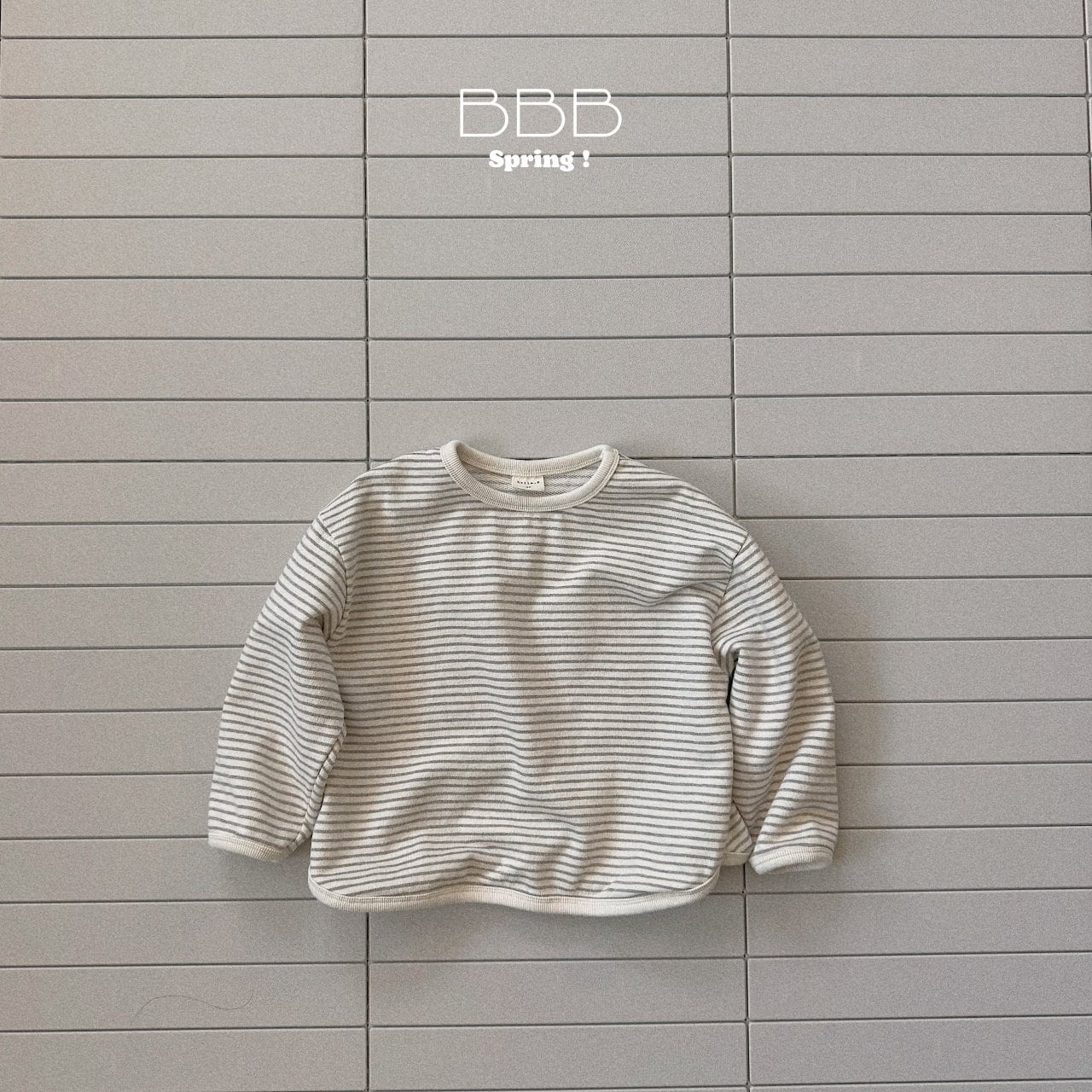 【bella bambina】デイリーボーダーTシャツ ベージュ 70~120cm