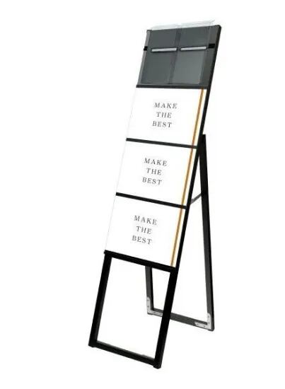 ブラックイージーリンクスタンド看板 A4横3片面パンフレットケース屋外用