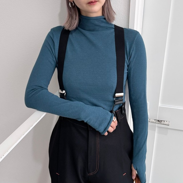 2025くしゅモック指穴knit/ブルー