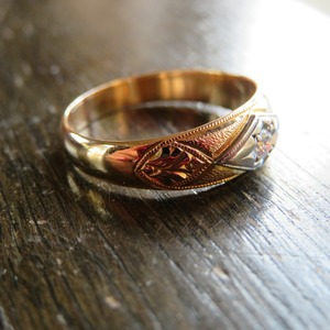 ヴィンテージ K18プラチナコンビ　ダイヤモンドリング