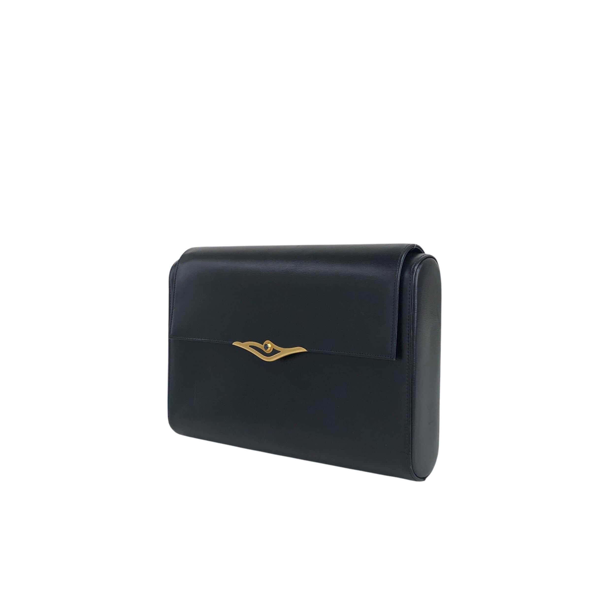 Cartier カルティエ サファイアライン クラッチバッグ ネイビー レザー