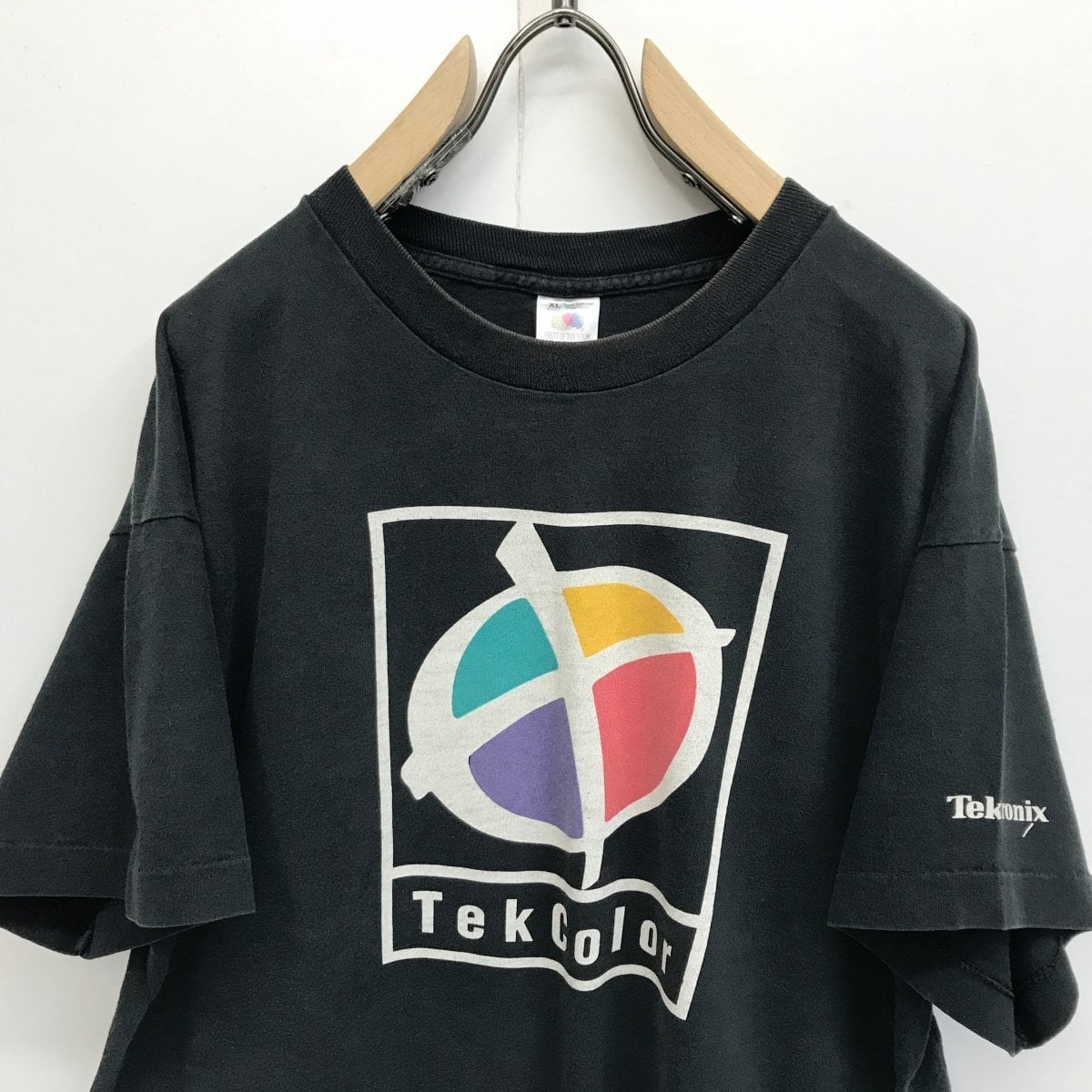 90年代 USA製 TEKTRONIX TEK COLOR 企業ロゴTシャツ ブラック XXL