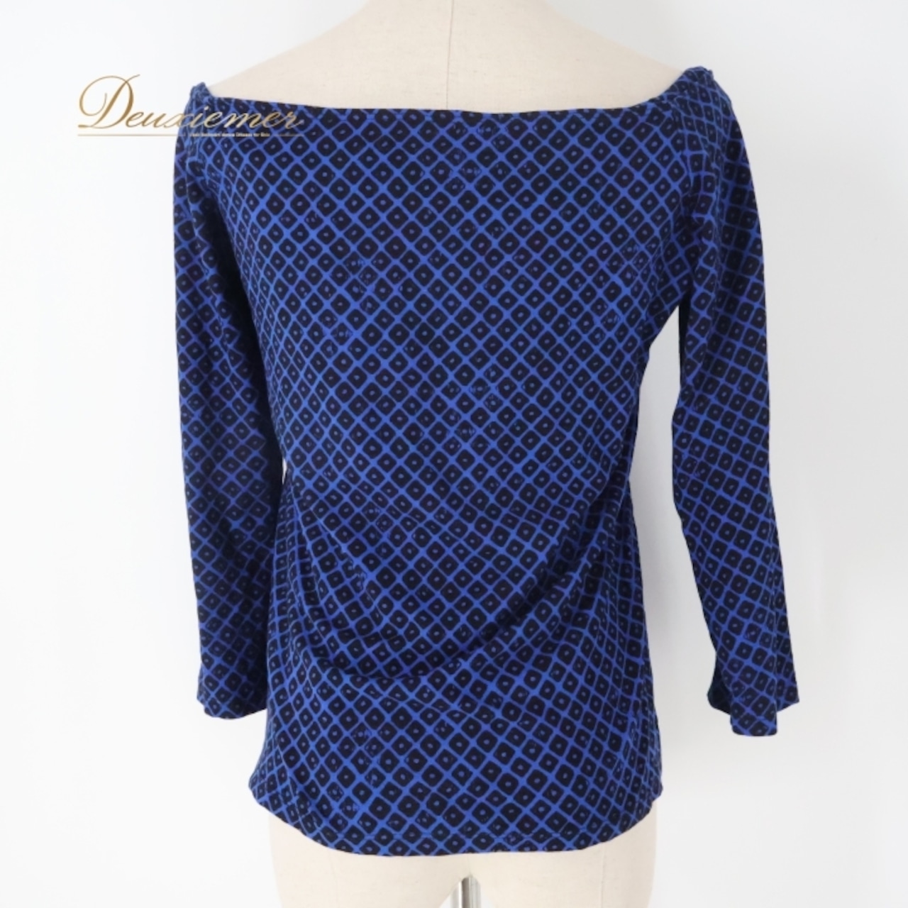 フラダンス 衣装 トップス カットソー ブルー系 マナオラ ハワイアン アロハ フラ ダンス レッスン 練習 グランジ加工 おしゃれ かわいい 上品 大人っぽい 鮮やか レッスン着 練習着 ブラック系 青 黒