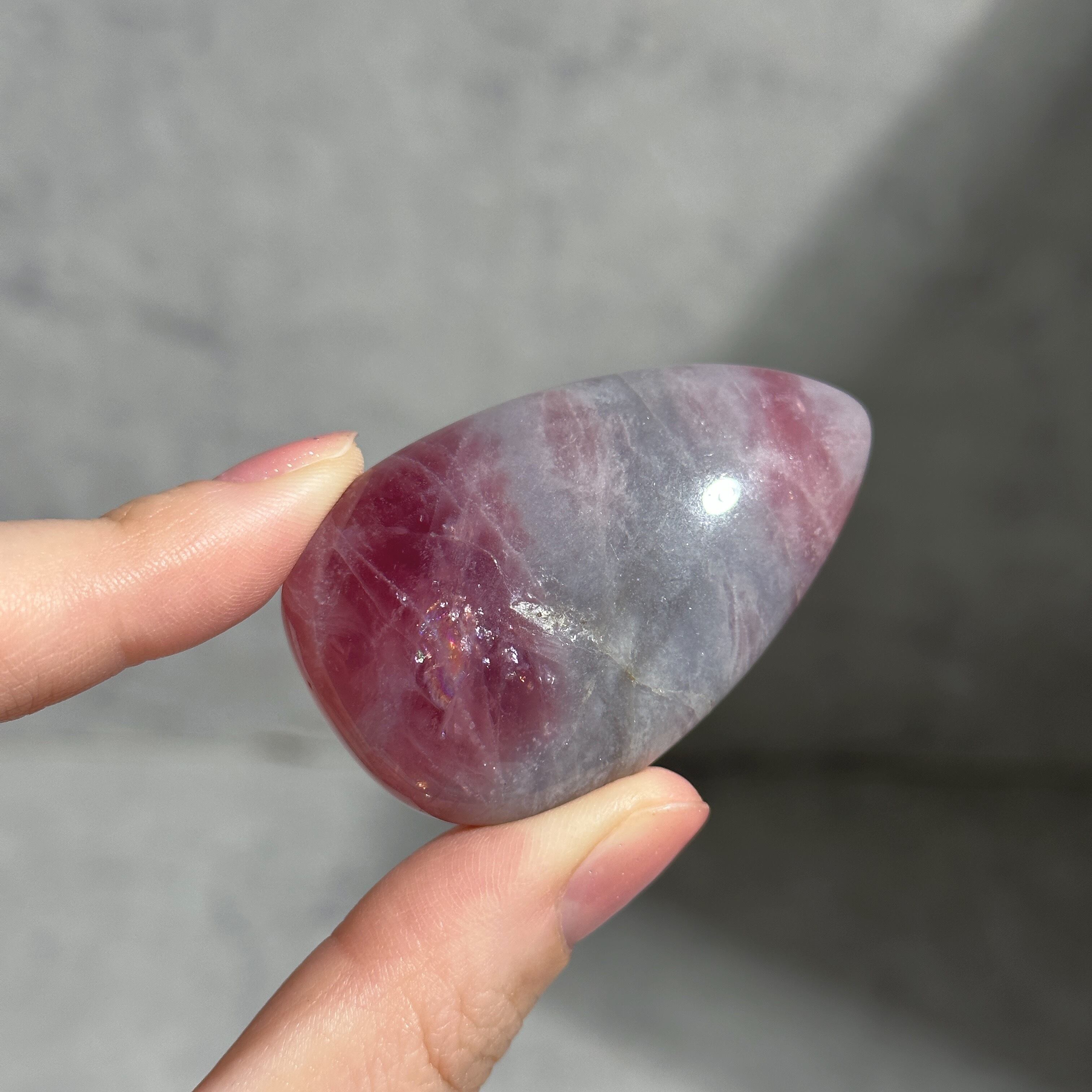 パープルローズクォーツ パームストーン22◇Purple Rose Quartz