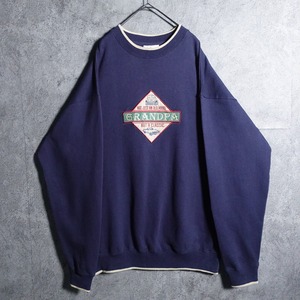 Navy car embroidery design sweat