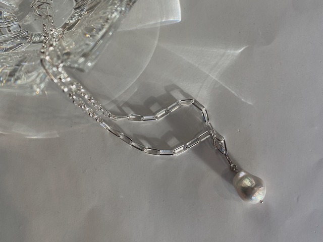 baroque pearl chain necklace２