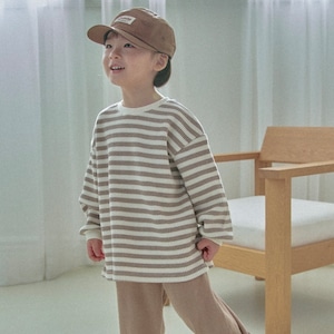 【即納】the beige / waffle boarder tops