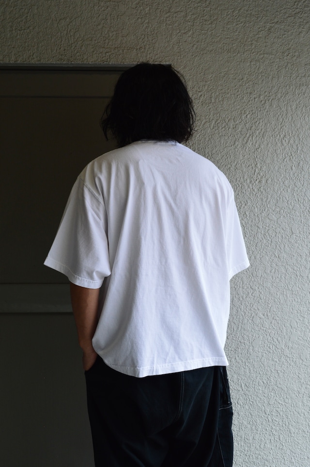 SHAKA WEAR garment dye 7.5oz drop wide fit heavy weight tee USA cotton WHITE/BLACK シャカウェアー ガーメントダイTシャツ