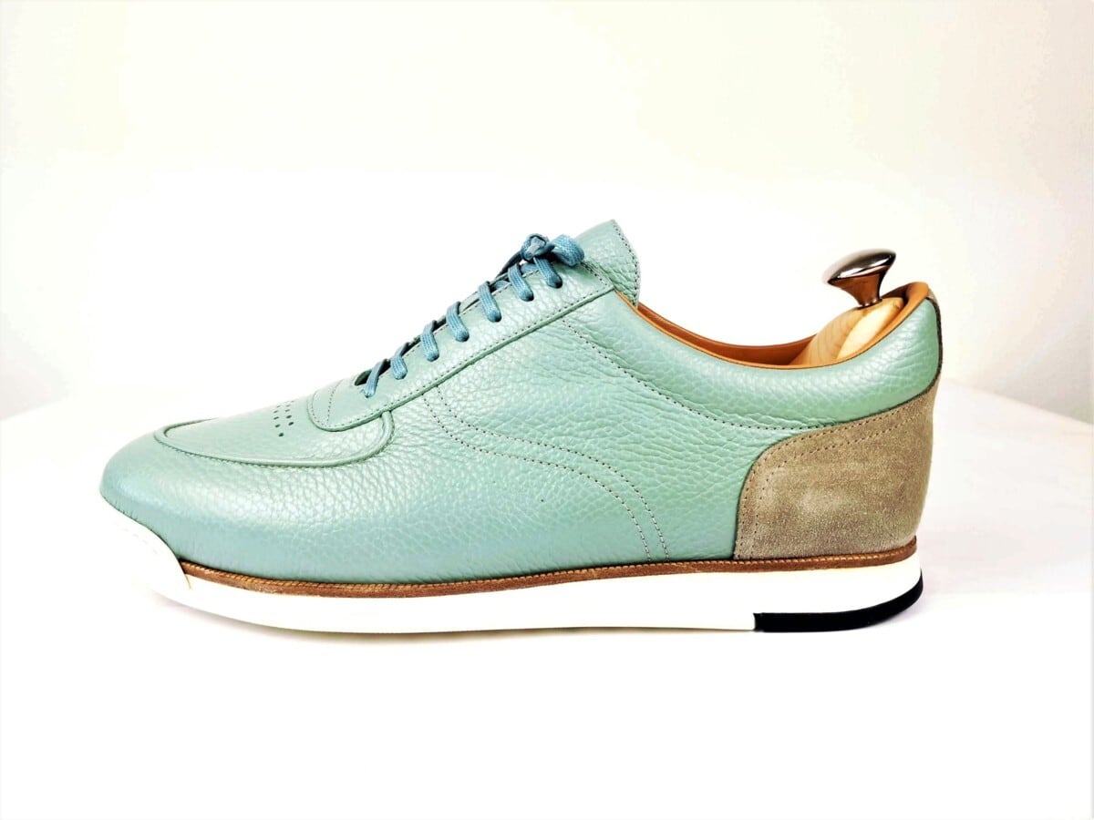 ジョンロブ ポース PORTH エメラルドグリーン&グレー サイズ8