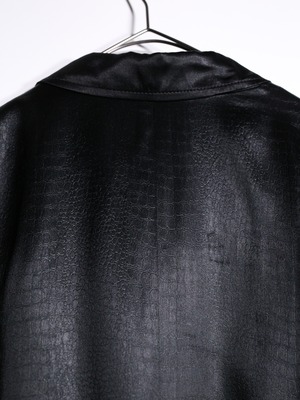 gloss black python pattern loose silhouette coat