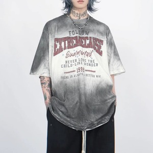 フェードグラデーショングラフィックオーバーシルエットTシャツ 1col   A00079