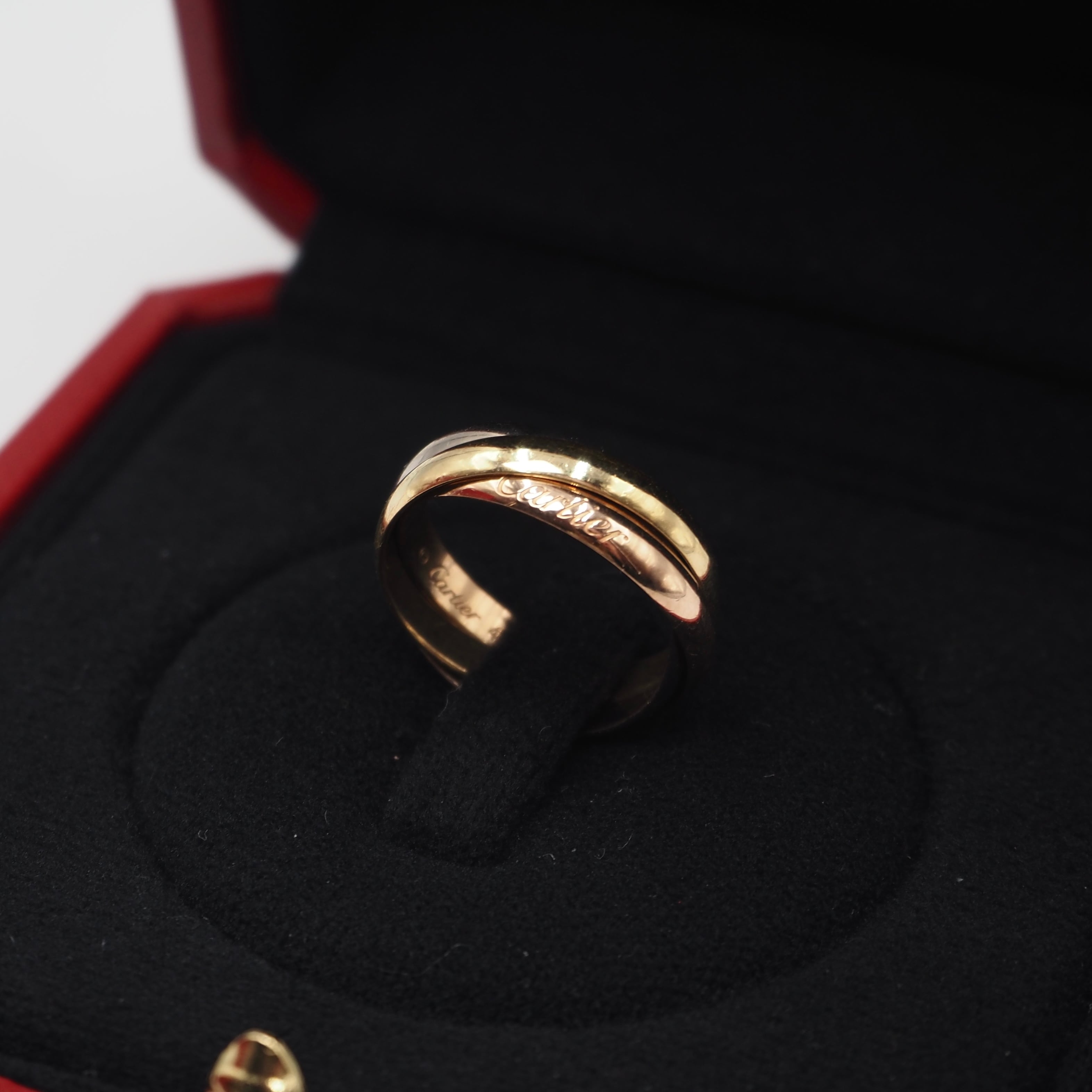 Cartier 約7号 トリニティ リング K18 カルティエ 付属品付き