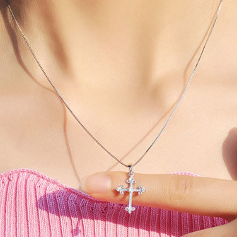 十字架ペアネックレス - シンプルでスタイリッシュな愛情の証N093 | Vary